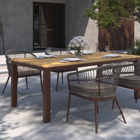 TRIDENT DINING TABLE TERRACOTA