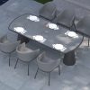 Calgary Ceramic Table features a durable ceramic surface and modern design