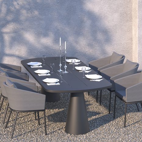 CALGARY OVAL DINING SIDE VIEW