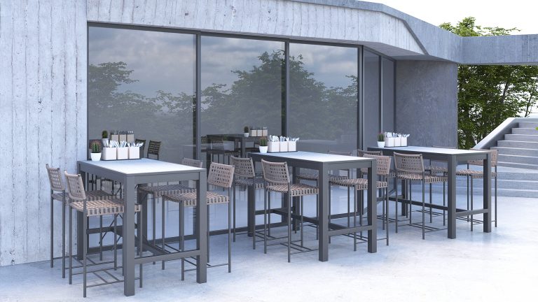 Trident Ceramic High Table Luxury Outdoor Bar Table
