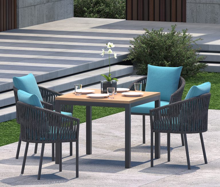 V03 B01 Trident Square Table combines modern design and durability