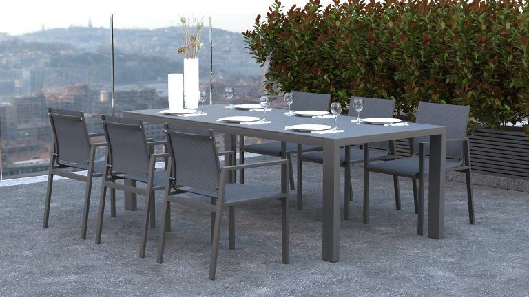 PAVILLION TABLE SIDE VIEW Pavillion Dining Table Luxury Outdoor Dining Table