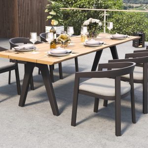 Terra dining table made from teak wood for outdoor use