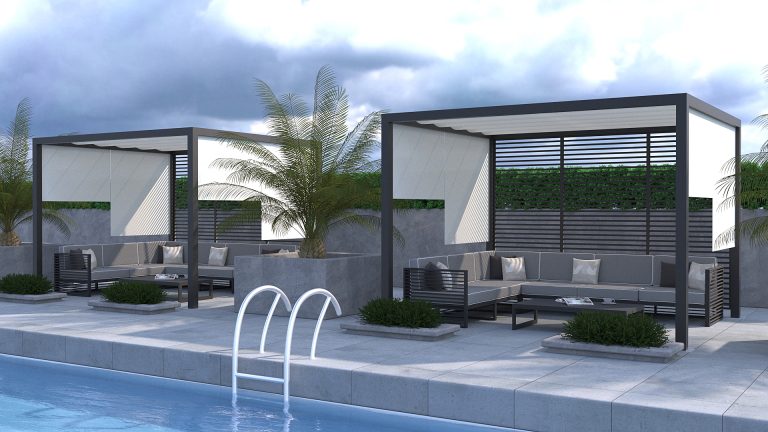 POOL CABANA Pool Cabana creates a private and relaxing outdoor retreat