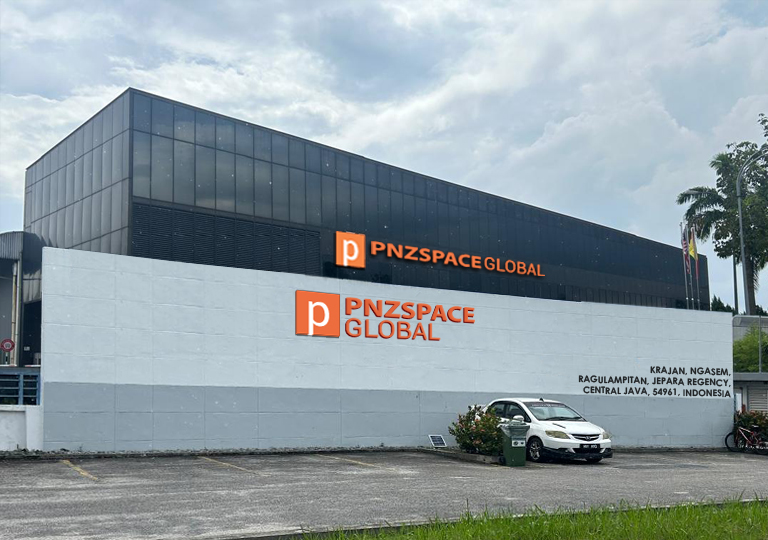 PNZ Space Global building in Central Java, Indonesia, under cloudy sky