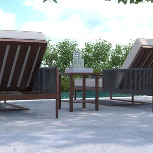 KENZO BACK VIEW KENZO Lounger back view, minimalist outdoor chaise with adjustable backrest