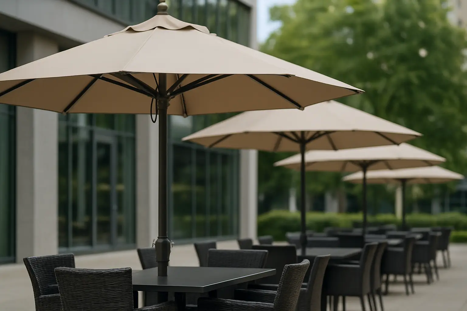 Commercial Patio Umbrellas That Last on Site